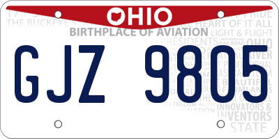OH license plate GJZ9805