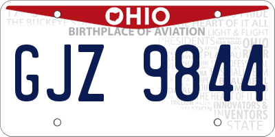 OH license plate GJZ9844