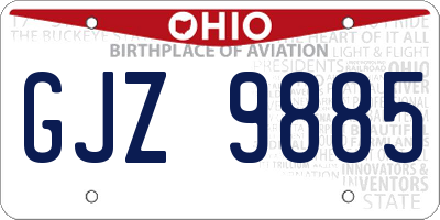 OH license plate GJZ9885