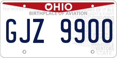 OH license plate GJZ9900