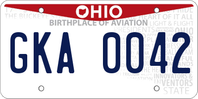 OH license plate GKA0042