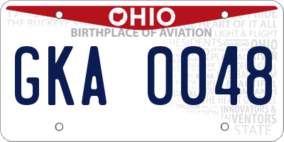 OH license plate GKA0048