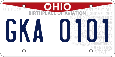 OH license plate GKA0101