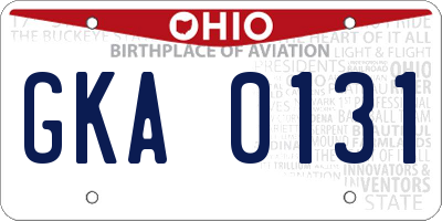 OH license plate GKA0131
