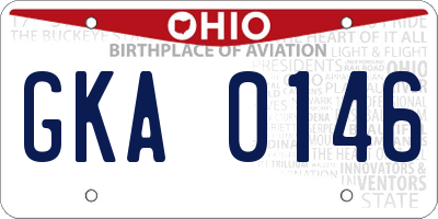 OH license plate GKA0146