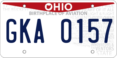OH license plate GKA0157