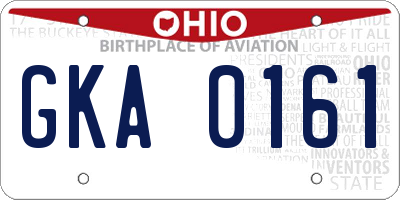 OH license plate GKA0161