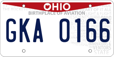 OH license plate GKA0166