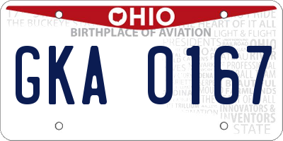 OH license plate GKA0167