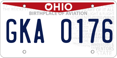OH license plate GKA0176