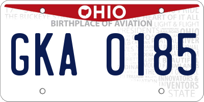 OH license plate GKA0185