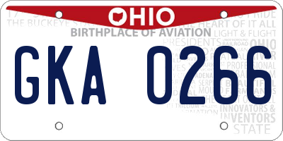 OH license plate GKA0266