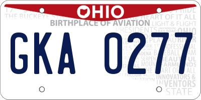 OH license plate GKA0277