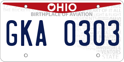 OH license plate GKA0303