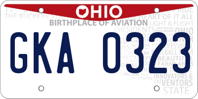 OH license plate GKA0323