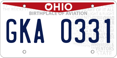 OH license plate GKA0331
