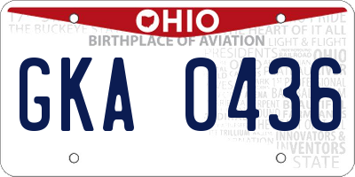 OH license plate GKA0436