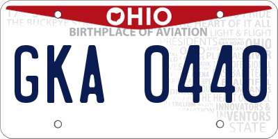 OH license plate GKA0440
