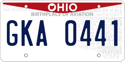 OH license plate GKA0441