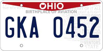 OH license plate GKA0452