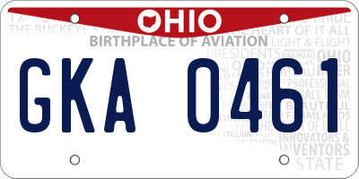 OH license plate GKA0461
