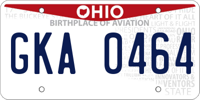 OH license plate GKA0464