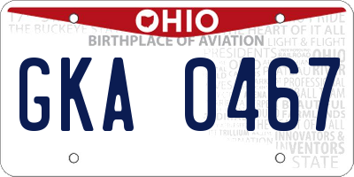 OH license plate GKA0467