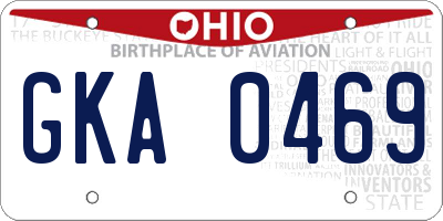 OH license plate GKA0469