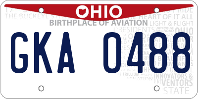 OH license plate GKA0488