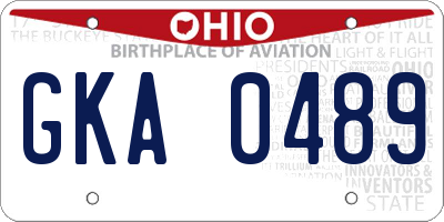 OH license plate GKA0489