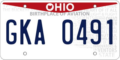 OH license plate GKA0491