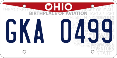 OH license plate GKA0499