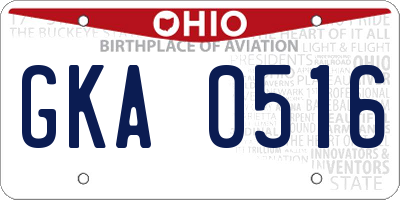 OH license plate GKA0516