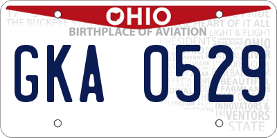 OH license plate GKA0529