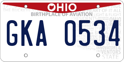 OH license plate GKA0534