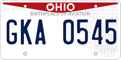OH license plate GKA0545