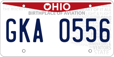 OH license plate GKA0556