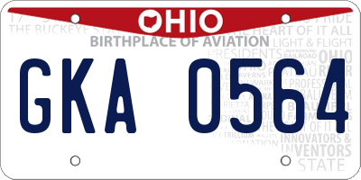 OH license plate GKA0564