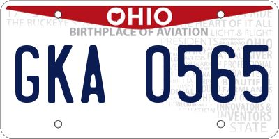 OH license plate GKA0565