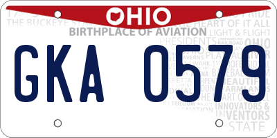 OH license plate GKA0579
