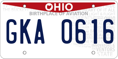 OH license plate GKA0616