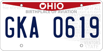 OH license plate GKA0619