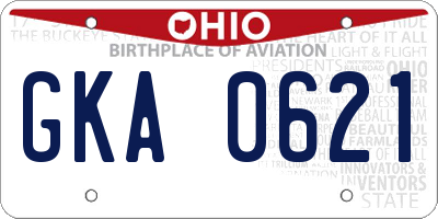 OH license plate GKA0621