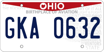 OH license plate GKA0632