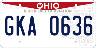 OH license plate GKA0636