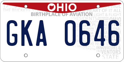 OH license plate GKA0646