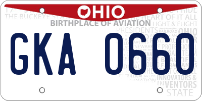 OH license plate GKA0660