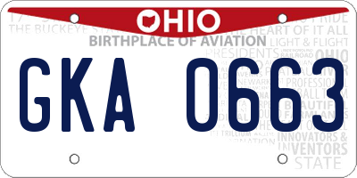 OH license plate GKA0663