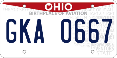 OH license plate GKA0667