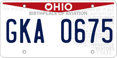 OH license plate GKA0675